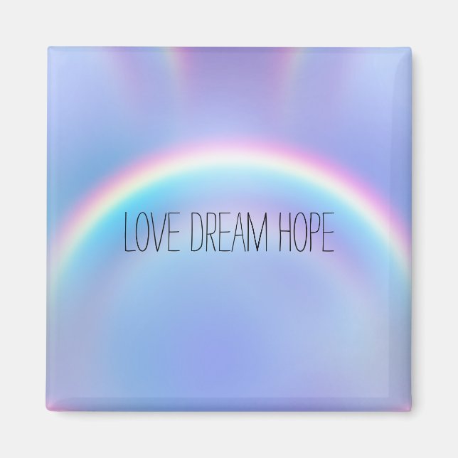 Lila Rainbow Liebe Dream Hope Personalisiert Magnet (Vorne)