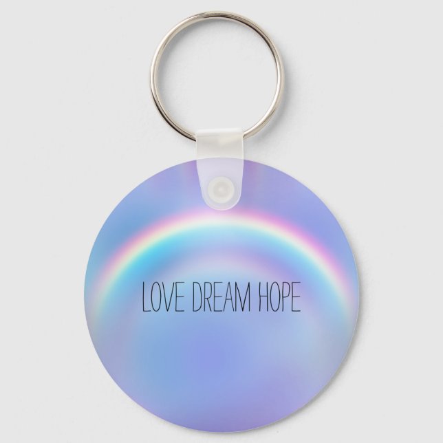Lila Rainbow Liebe Dream Hope Personalisiert Schlüsselanhänger (Vorderseite)