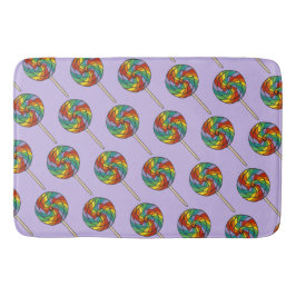 Lila Rainbow Lollipop Candy Sweet Lollies Badematte