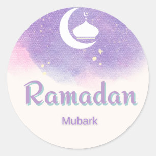 Lila Ramadan Mubark Runder Aufkleber