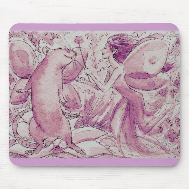 Lila Ratten-Fee Mousepad (Vorne)