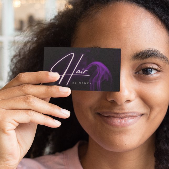 Lila Rauchsaal Neon Hair Visitenkarte (Von Creator hochgeladen)