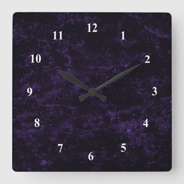 Lila Raum Quadratische Wanduhr (Vorderseite)