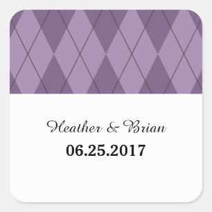 Lila Raute Hochzeitsticker Quadratischer Aufkleber
