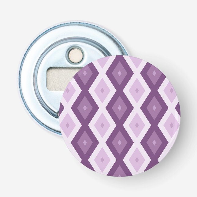 Lila Rautenmuster Flaschenöffner (Vorderseite)