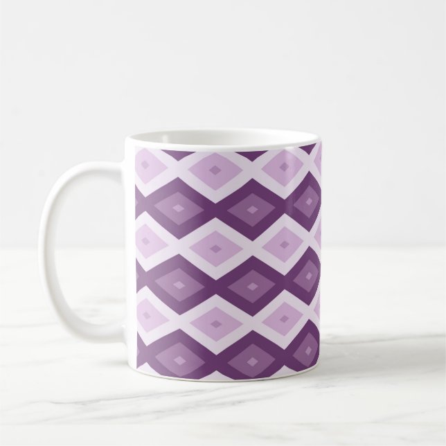 Lila Rautenmuster Kaffeetasse (Links)