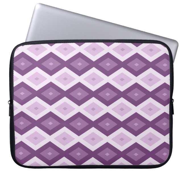 Lila Rautenmuster Laptopschutzhülle (Vorderseite)