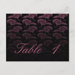 Lila Raven Gothic Wedding Tischnummer