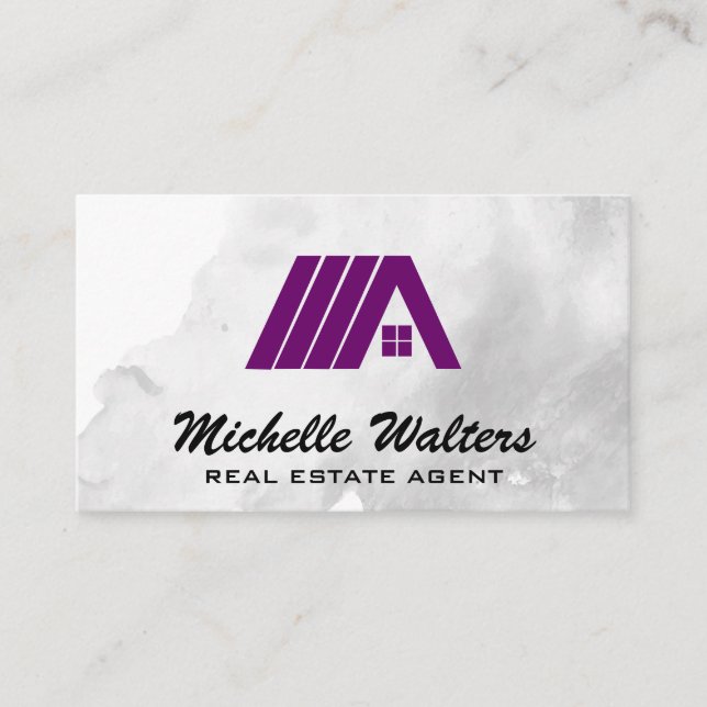 Lila Real Anwesen Logo Visitenkarte (Vorderseite)