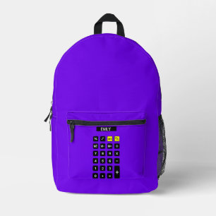 Lila Rechner mit Name Bedruckter Rucksack