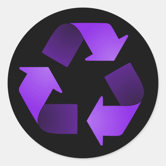 Lila Recycelnd Symbolaufkleber Runder Aufkleber (Vorderseite)