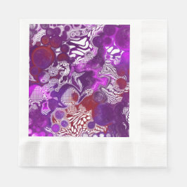 Lila Red Abstrakt Modern Marbella Fluid Art Serviette