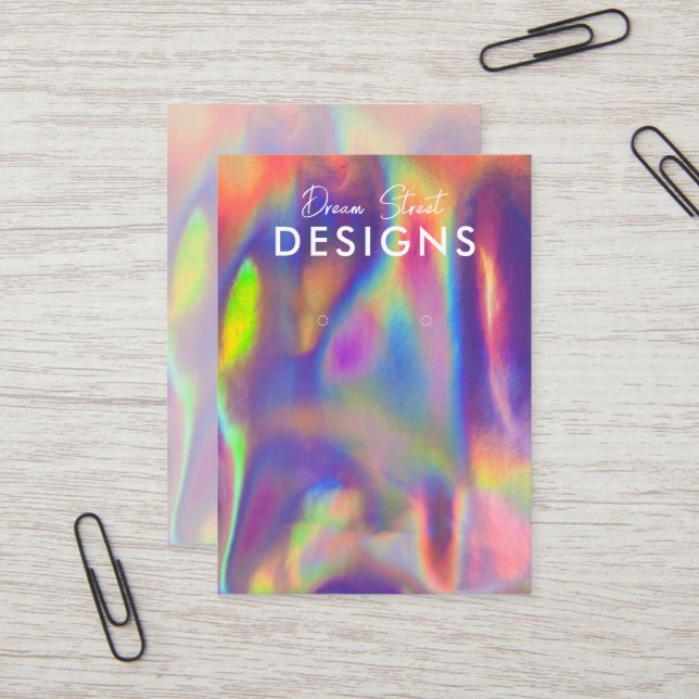Lila Red Blue Imitats Holend Earring Display Card Visitenkarte (Vorderseite/Rückseite Beispiel)