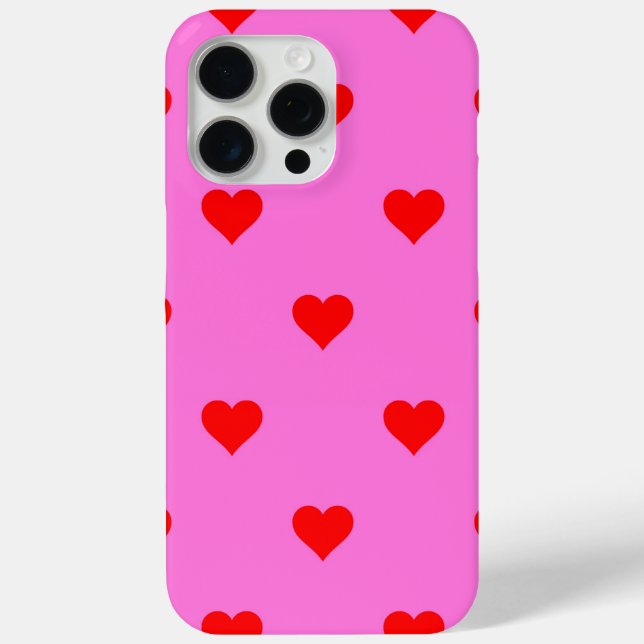 Lila Red Niedlich Simple Heart Pattern Case-Mate iPhone Hülle (Rückseite)
