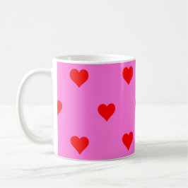 Lila Red Niedlich Simple Heart Pattern Kaffeetasse