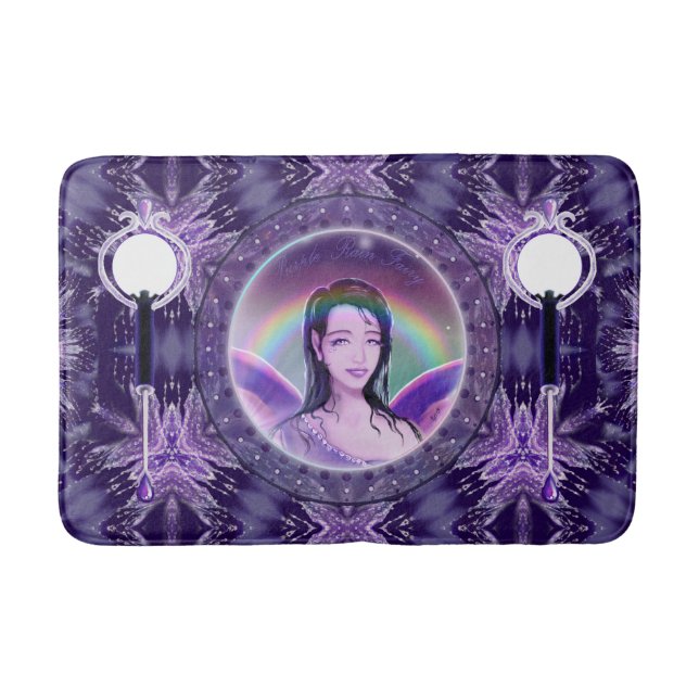 Lila Regen Fairy Bath Mat Badematte (Vorderseite)