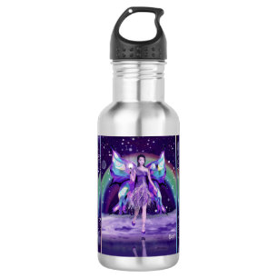 Lila Regen Feen Wasserflasche