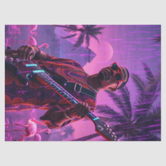 Lila Regen verzaubert Flamingos Rockstar Seidenpapier