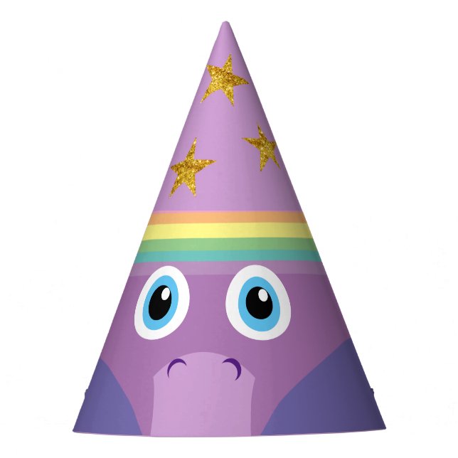 Lila Regenbogen Einhornfackel Kostümhut Party Partyhütchen (Vorderseite)