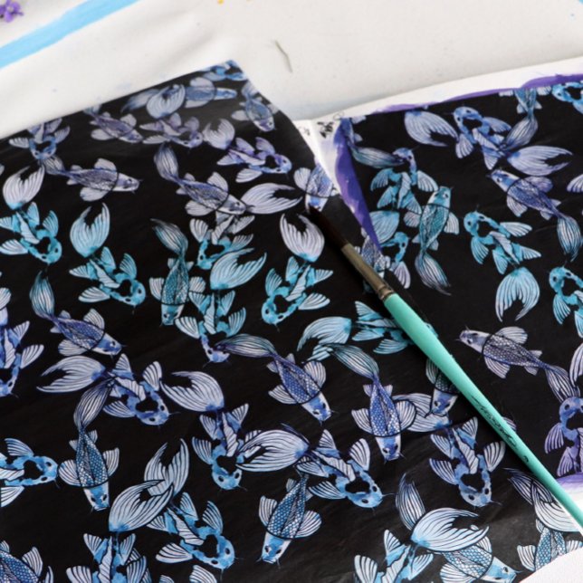 Lila Regenbogen Koi Teich Art Kois Fischmuster Seidenpapier (Von Creator hochgeladen)