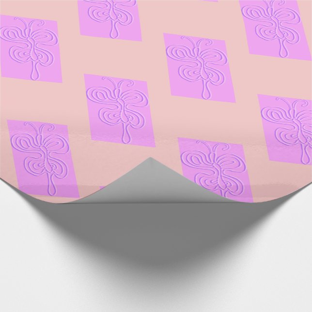 Lila "Regenbogen"-Schmetterling Geschenkpapier (Ecke)