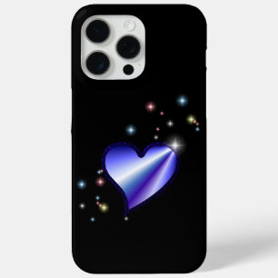 Lila Regenbogenherz mit Sternen auf schwarz Case-Mate iPhone Hülle