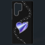 Lila Regenbogenherz mit Sternen auf schwarz Samsung Galaxy Hülle<br><div class="desc">Rainbow Heart with Stars on black - Digitales Kunstwerk von Krisi ArtKSZP</div>