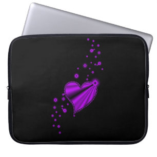 Lila Regenbogenherz mit Sternen Laptopschutzhülle