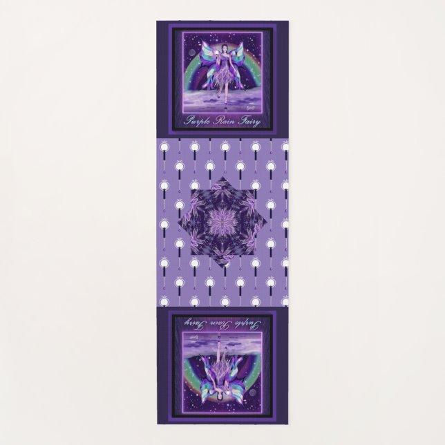 Lila Regenfee Yogamatte (Vorderseite)
