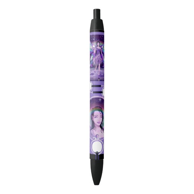 Lila Regenfei Pen Kugelschreiber (Vorderseite Vertikal)