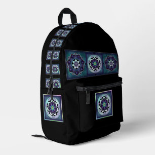 Lila Regenschirm & Herzen .7 Bedruckter Rucksack