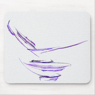 Lila Reis-Schüssel-abstrakte Kunst Mousepad