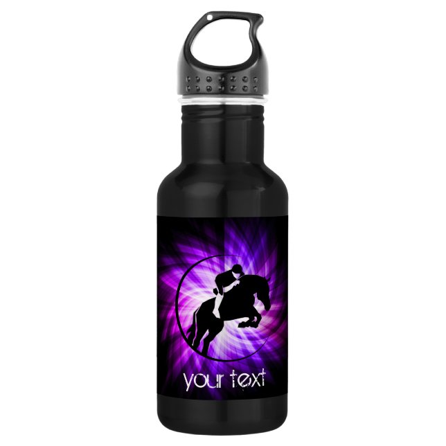 Lila Reiter Edelstahlflasche (Vorderseite)