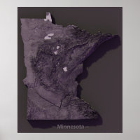Lila Reliefkarte von Minnesota