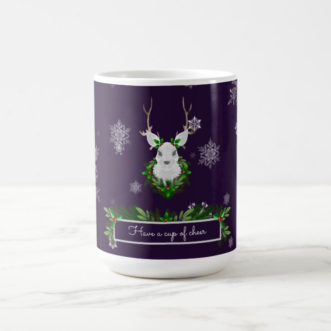 Lila Rentier-Kaffee-Tasse Kaffeetasse (Mittel)
