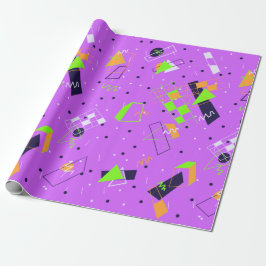 Lila Retro 80er Wrapping Paper Geschenkpapier