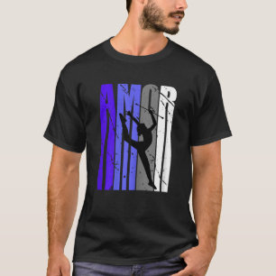 Lila Retro Amor Rhythmic Gymnastics Fan Redewendun T-Shirt