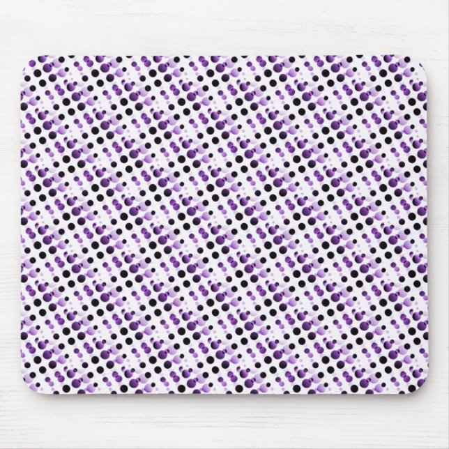 Lila Retro-Blasen Mousepad (Vorne)