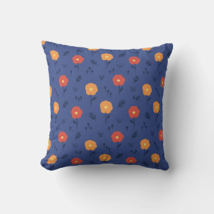 Lila Retro Blume Art Muster Ästhetische Blume Kissen