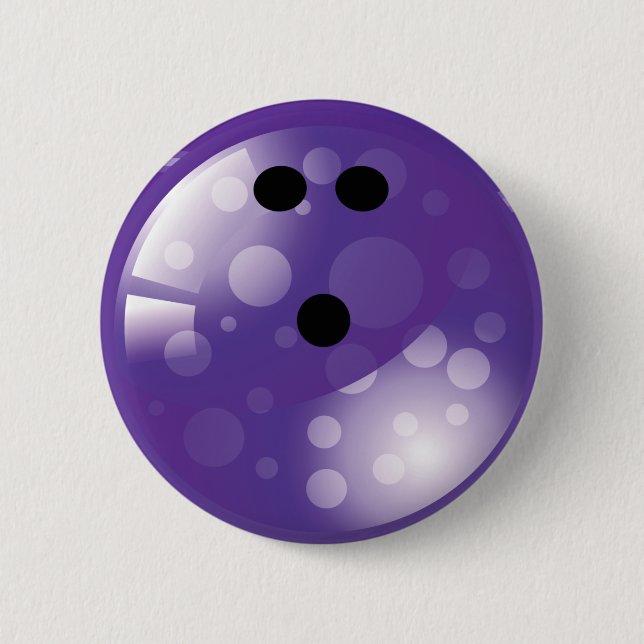 LILA RETRO BOWLINGS-BALL BUTTON (Vorderseite)