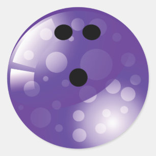 LILA RETRO BOWLINGS-BALL RUNDER AUFKLEBER