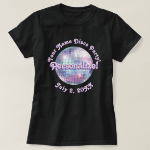 Lila Retro-Disco-Kugel PERSONALISIERTES T-Shirt