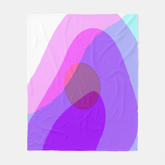 Lila Retro Groovy Abstrakt 409 Fleecedecke (Vorderseite)