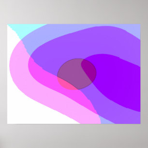 Lila Retro Groovy Abstrakt 409 Poster