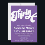 Lila Retro Groovy Foto 30. Geburtstag Party Einladung<br><div class="desc">Lila Retro Groovy Foto 30. Geburtstag Party Einladung</div>