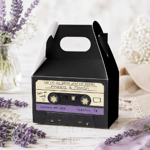 Lila Retro-Kassette-Hochzeitsgeschenk Geschenkschachtel