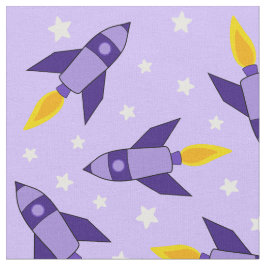 Lila Retro-Raketengewebe Stoff