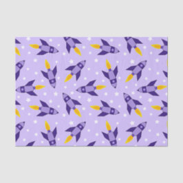 Lila Retro-Raketentopapier Seidenpapier