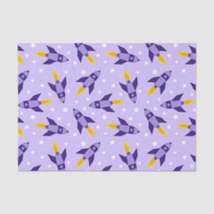 Lila Retro-Raketentopapier Seidenpapier