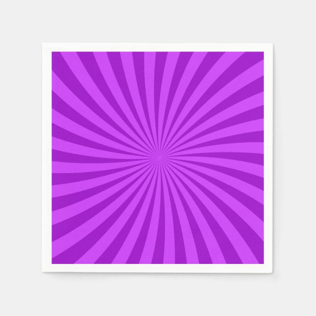 Lila Retro Sunburst Background Serviette (Vorderseite)